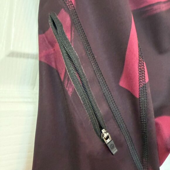 Lululemon Inspire Tight II Back Spin Stroke Dashing Purple Black / Black 4 - Picture 4 of 5